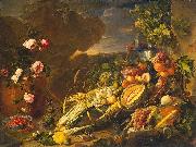 Jan Davidz de Heem Fruit and a Vase of Flowers Sweden oil painting artist